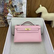 Kitlife Hermes Kelly Mini Bag Light Pink Epsom Leather Gold Buckle 22cm - 1