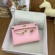 Kitlife Hermes Kelly Mini Bag Light Pink Epsom Leather Gold Buckle 22cm - 6