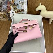 Kitlife Hermes Kelly Mini Bag Light Pink Epsom Leather Gold Buckle 22cm - 5