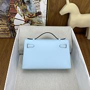 Kitlife Hermes Kelly Mini Bag Light Blue Epsom Leather Silver Buckle 22cm - 6