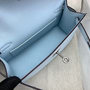Kitlife Hermes Kelly Mini Bag Light Blue Epsom Leather Silver Buckle 22cm - 5