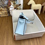 Kitlife Hermes Kelly Mini Bag Light Blue Epsom Leather Silver Buckle 22cm - 4