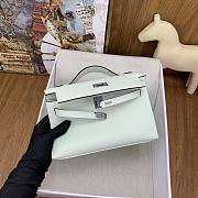 Kitlife Hermes Kelly Mini Bag Light Green Epsom Leather Silver Buckle 22cm - 5