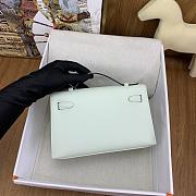 Kitlife Hermes Kelly Mini Bag Light Green Epsom Leather Silver Buckle 22cm - 4