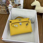 Kitlife Hermes Kelly Mini Bag Yellow Epsom Leather Silver Buckle 22cm  - 4
