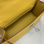 Kitlife Hermes Kelly Mini Bag Yellow Epsom Leather Silver Buckle 22cm  - 3