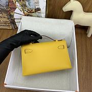Kitlife Hermes Kelly Mini Bag Yellow Epsom Leather Silver Buckle 22cm  - 2