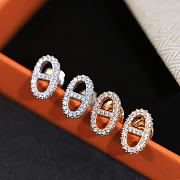 Kitlife Hermes Pig Nose Diamond Earrings in Silver / Gold - 5