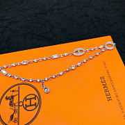 Kitlife Hermes Silver Pig Nose Diamond Marquise Necklace - 6