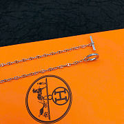 Kitlife Hermes Silver Pig Nose Diamond Marquise Necklace - 4
