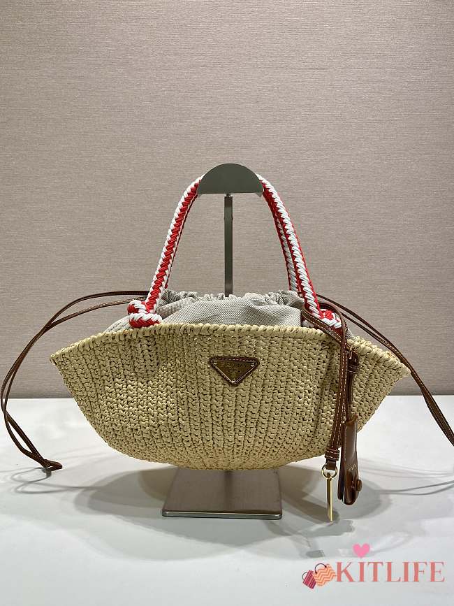 Kitlife Prada Small Crochet Top-Handle Bag Beige 1BA463 25x14x11.5cm - 1