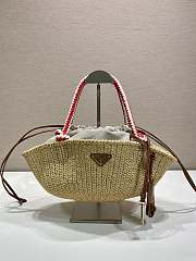 Kitlife Prada Small Crochet Top-Handle Bag Beige 1BA463 25x14x11.5cm - 1