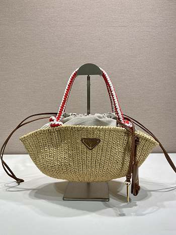 Kitlife Prada Small Crochet Top-Handle Bag Beige 1BA463 25x14x11.5cm