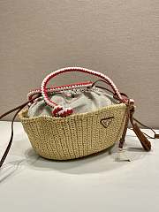 Kitlife Prada Small Crochet Top-Handle Bag Beige 1BA463 25x14x11.5cm - 3