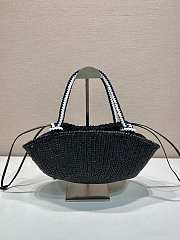 Kitlife Prada Small Crochet Top-Handle Bag Black 1BA463 25x14x11.5cm  - 5