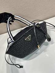 Kitlife Prada Small Crochet Top-Handle Bag Black 1BA463 25x14x11.5cm  - 4