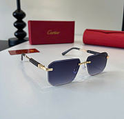 Kitlife Cartier Rimless Sunglasses Dark Blue - 1