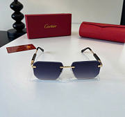 Kitlife Cartier Rimless Sunglasses Dark Blue - 6