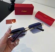Kitlife Cartier Rimless Sunglasses Dark Blue - 3