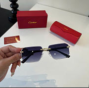 Kitlife Cartier Rimless Sunglasses Dark Blue - 2