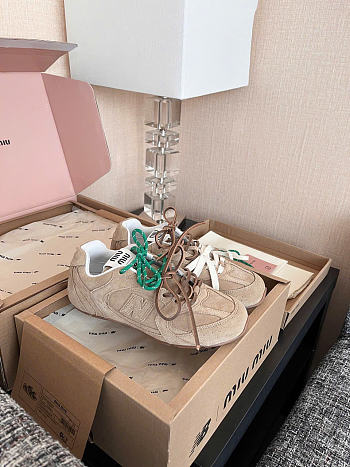 Kitlife Miu Miu X New Balance 530 SL Suede Sneakers Beige