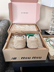 Kitlife Miu Miu X New Balance 530 SL Suede Sneakers Beige - 2