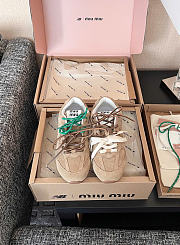 Kitlife Miu Miu X New Balance 530 SL Suede Sneakers Beige - 4