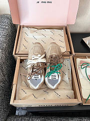 Kitlife Miu Miu X New Balance 530 SL Suede Sneakers Beige - 3
