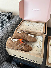 Kitlife Miu Miu X New Balance 530 SL Suede Sneakers Brown - 5