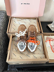 Kitlife Miu Miu X New Balance 530 SL Suede Sneakers Brown - 3