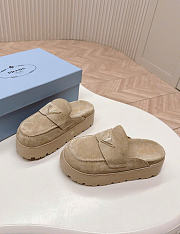 Kitlife Prada Beige Suede Flatform Mules - 5