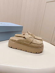 Kitlife Prada Beige Suede Flatform Mules - 3