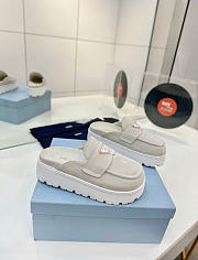 Kitlife Prada Gray Suede Flatform Mules - 5