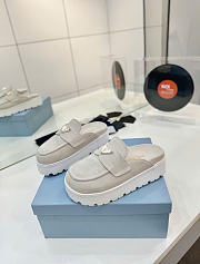 Kitlife Prada Gray Suede Flatform Mules - 2