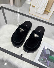 Kitlife Prada Black Suede Flatform Mules - 1