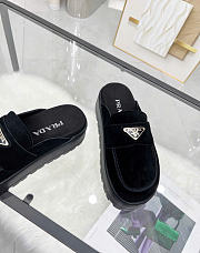 Kitlife Prada Black Suede Flatform Mules - 6