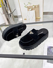 Kitlife Prada Black Suede Flatform Mules - 5