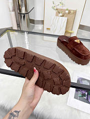 Kitlife Prada Dark Brown Suede Flatform Mules  - 5