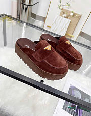 Kitlife Prada Dark Brown Suede Flatform Mules  - 4