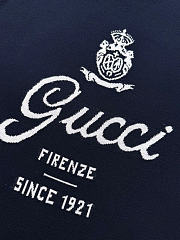 Kitlife Gucci Knit Silk Linen T-shirt With Intarsia In Dark Blue  - 3