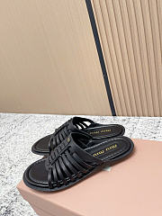 Kitlife Miu Miu Black Nappa Leather Slides  - 5