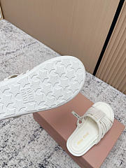 Kitlife Miu Miu White Nappa Leather Slides - 6