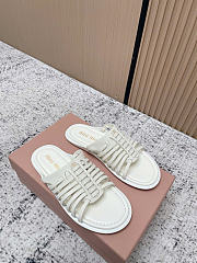 Kitlife Miu Miu White Nappa Leather Slides - 3