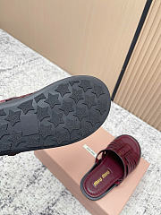 Kitlife Miu Miu Burgundy Nappa Leather Slides - 5