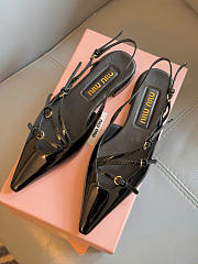 Kitlife Miu Miu Patent Leather Slingbacks Black - 4
