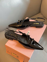 Kitlife Miu Miu Patent Leather Slingbacks Black - 5