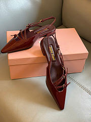 Kitlife Miu Miu Patent Leather Slingbacks Burgundy - 6