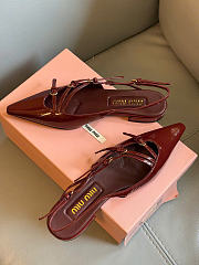 Kitlife Miu Miu Patent Leather Slingbacks Burgundy - 5