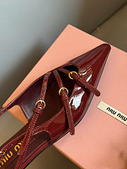 Kitlife Miu Miu Patent Leather Slingbacks Burgundy - 4