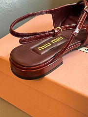 Kitlife Miu Miu Patent Leather Slingbacks Burgundy - 3